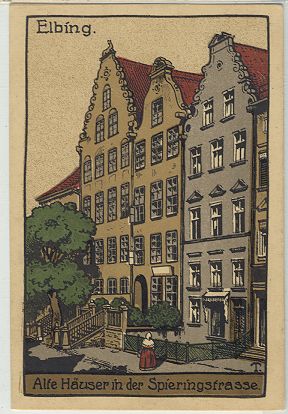 Elbing - Alte Huser in der Spieringgasse 
