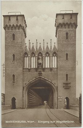 Malbork - Entrance to bridge on Nogat River